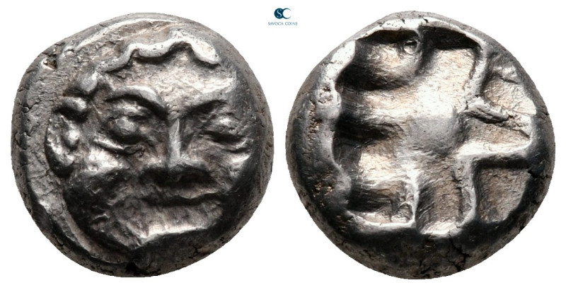 Mysia. Parion circa 500-400 BC. 
Drachm AR

12 mm, 3,24 g

Facing gorgoneio...