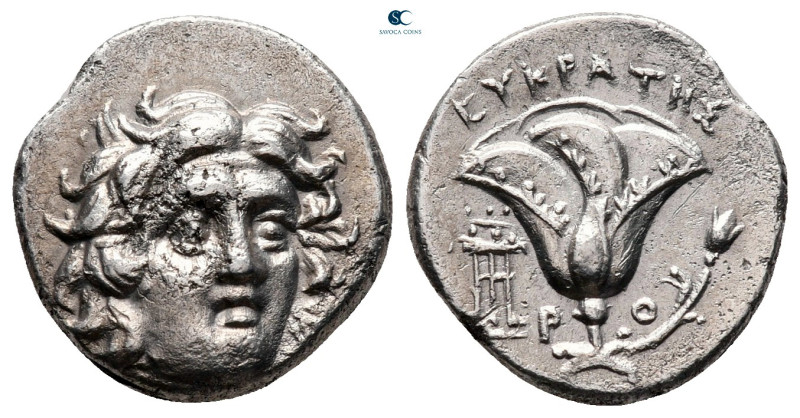 Islands off Caria. Rhodos. ΕΥΚΡΑΤΗΣ (Eukrates), magistrate circa 229-205 BC. 
D...