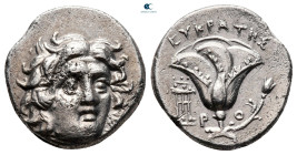 Islands off Caria. Rhodos. ΕΥΚΡΑΤΗΣ (Eukrates), magistrate circa 229-205 BC. Drachm AR