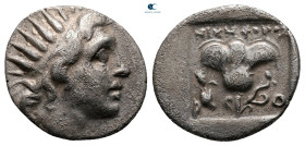 Islands off Caria. Rhodos. ΝΙΚΗΦΟΡΟΣ (Nikephoros), magistrate circa 88-84 BC. Plinthophoric Drachm AR