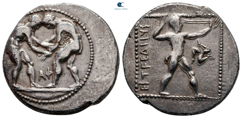 Pamphylia. Aspendos circa 380-330 BC. 
Stater AR

23 mm, 10,84 g

Two wrest...