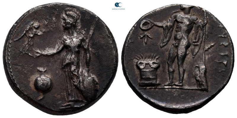 Pamphylia. Side circa 430-400 BC. 
Stater AR

22 mm, 10,44 g

Athena standi...