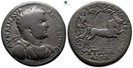 Lesbos. Mytilene. Caracalla AD 198-217. Apelles B. Menemachos, strategos. Medallion Æ
