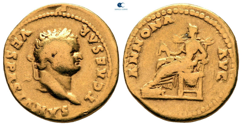 Titus, as Caesar AD 76-78. Rome
Aureus AV

19 mm, 7,20 g

T CAESAR VESPASIA...