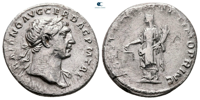 Trajan AD 98-117. Rome
Denarius AR

19 mm, 3,19 g

[IMP TRAIA]NO AVG GER DA...