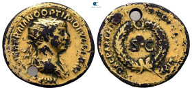 Trajan AD 98-117. Struck in Rome for circulation in Seleucis and Pieria. Semis Æ gold plated