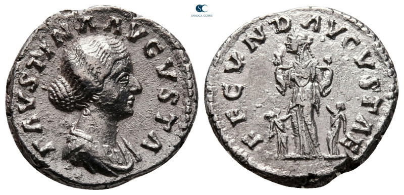 Faustina II AD 147-175. Rome
Denarius AR

18 mm, 3,17 g

FAVSTINA AVGVSTA, ...