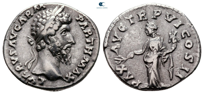 Lucius Verus AD 161-169. Rome
Denarius AR

19 mm, 3,44 g

L VERVS AVG ARM P...