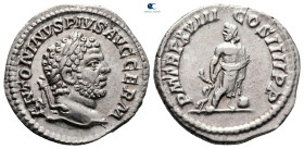 Caracalla AD 198-217. Struck AD 215. Rome. Denarius AR