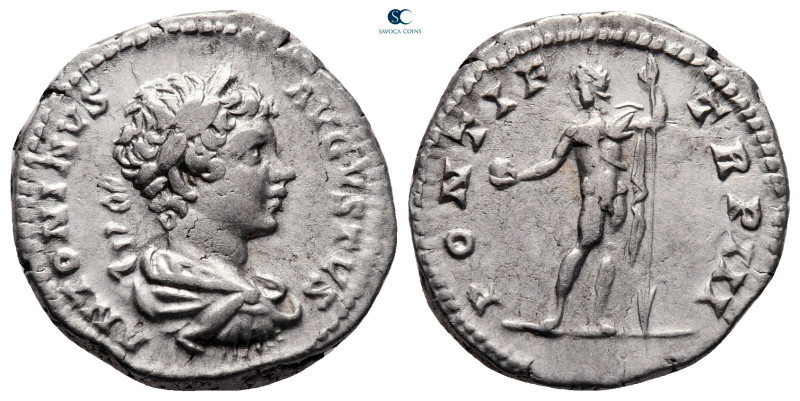 Caracalla AD 198-217. Rome
Denarius AR

19 mm, 3,50 g

ANTONINVS AVGVSTVS, ...