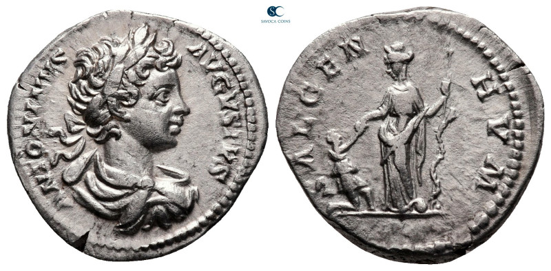 Caracalla AD 198-217. Rome
Denarius AR

19 mm, 3,20 g

ANTONINVS AVGVSTVS, ...