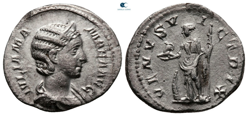 Julia Mamaea. Augusta AD 222-235. Rome
Denarius AR

20 mm, 2,23 g

IVLIA MA...