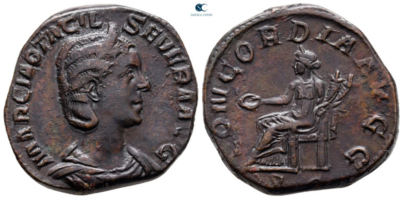 Otacilia Severa AD 244-249. Rome
Sestertius Æ

29 mm, 16,85 g

MARCIA OTACI...