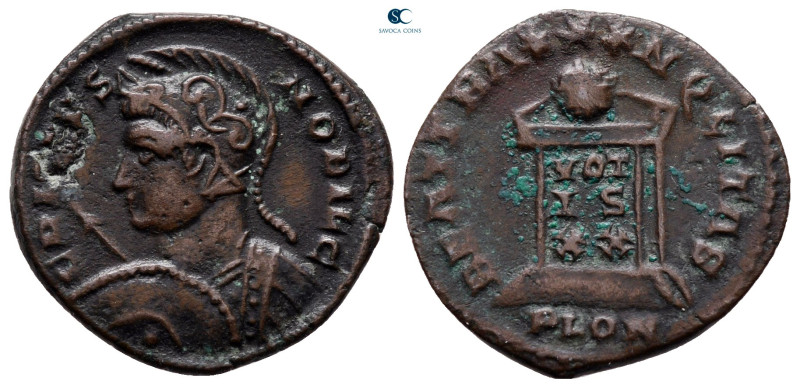 Crispus, as Caesar AD 316-326. Londinium
Follis Æ

20 mm, 2,72 g

CRISPVS N...