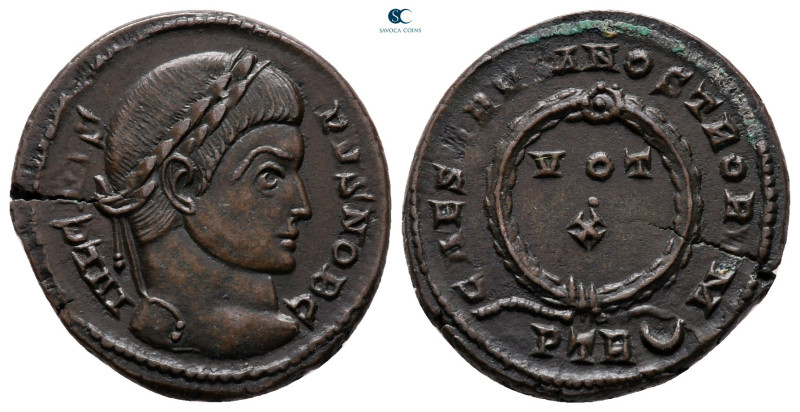 Crispus, as Caesar AD 316-326. Treveri
Follis Æ

20 mm, 3,80 g

IVL CRISPVS...