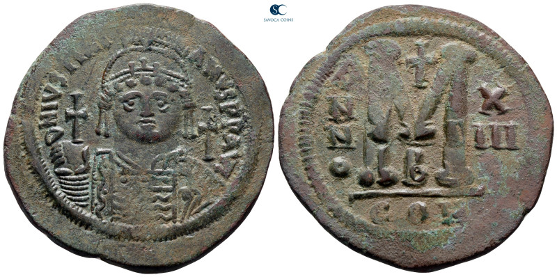 Justinian I AD 527-565. Constantinople
Follis or 40 Nummi Æ

42 mm, 23,49 g
...