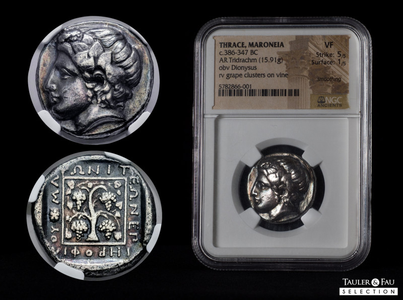 Thrace. Maroneia. Tetradrachm. 386-347 BC. Magistrate, Megakleos. (Hgc-3, 1532)....