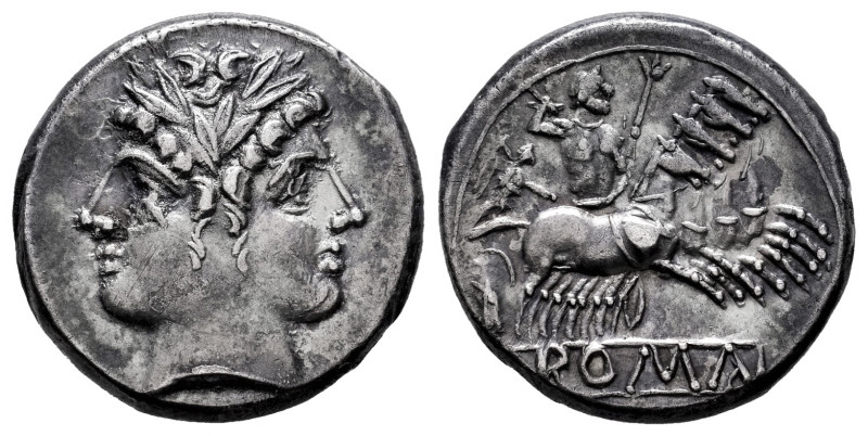 Anonymous. Didrachm - quadrigatus. 220-205 BC. Rome. (Craw-29/3). (Seaby-64). An...