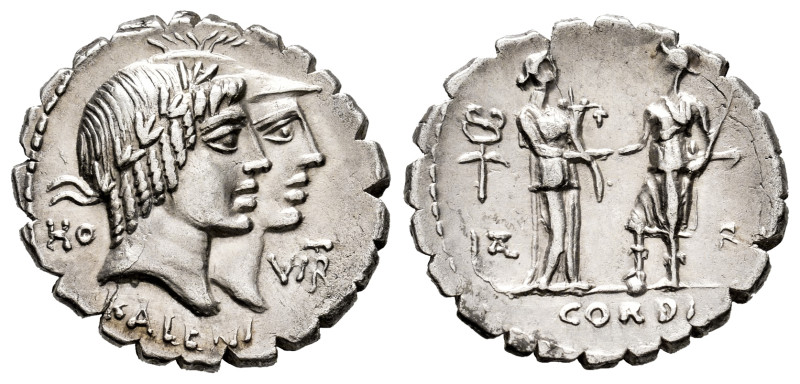 Fufius. Q. Fufius Calenus y Mucius Cordus. Denarius. 70 BC. Uncertain mint. (Ffc...