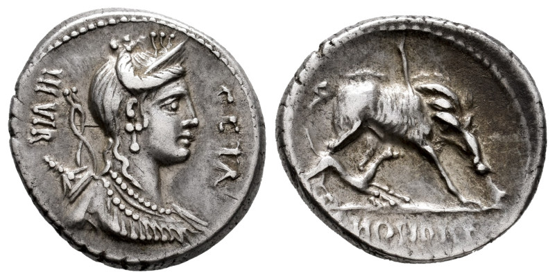 Hosidius. C. Hosidius C.f. Geta. Denarius. 68 BC. South of Italy. (Ffc-749). (Cr...