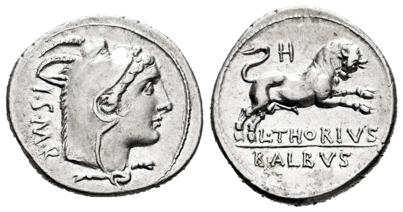 Thorius. L. Thorius Balbus. Denarius. 105 BC. Norte de Italia. (Ffc-1141). (Craw...