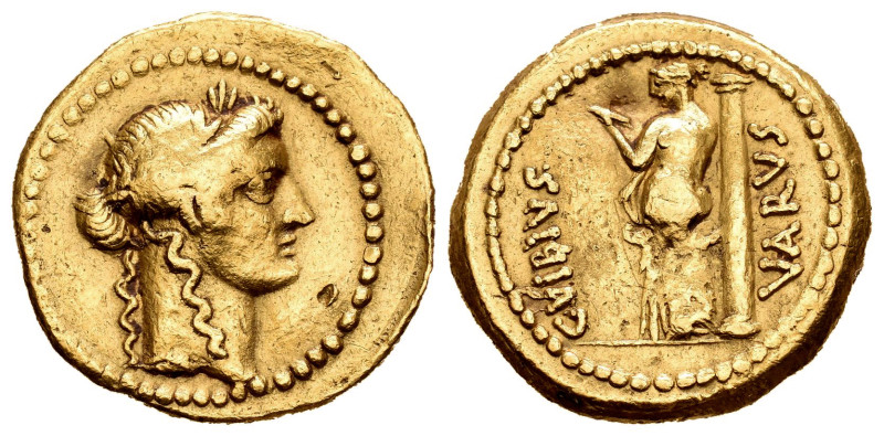 Vibius. C. Vibius Varus. Aureus. 42 BC. Rome. (Craw-494/34). (Babelon-Vibia 27)....