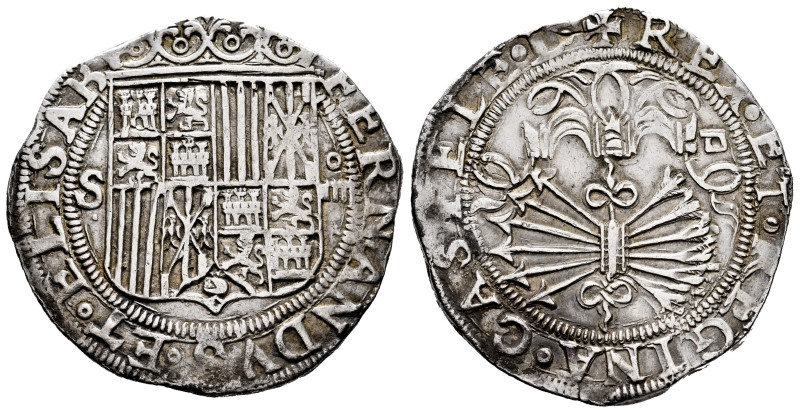 Catholic Kings (1474-1504). 4 reales. Sevilla. (Cal-564). Anv.: FERNANDVS ET ELI...