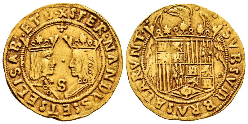 Catholic Kings (1474-1504). Double excelente. Sevilla. (Cal-733). (Tauler-197). ...