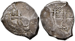 Luis I (1724). 8 reales. 1726. Potosí. Y. (Cal-49). (Cy-10125). Ag. 27,74 g. Double date. King's ordinal PR visible. Usual carelessly struck. Very rar...