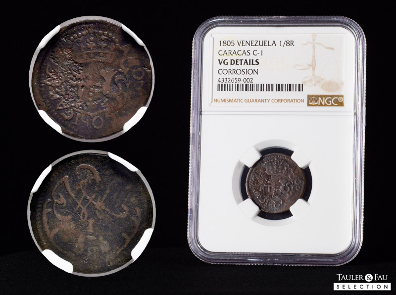 Spanish Colony (1498-1810). Charles IV (1788-1808). 1/8 real (Ochava). 1805. Car...