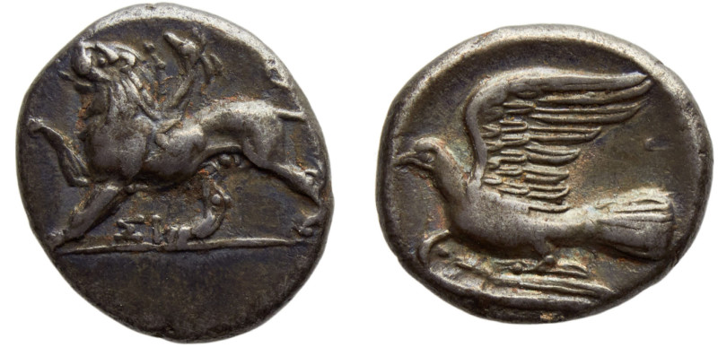 Ancient Greek States Peloponnese, Sikyon AR Triobol ca. 330-280 BC O: Chimaera, ...