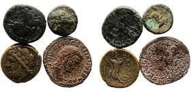 Ancient Greek & Roma States & Roman Provincial AE 4 Lots, Sold as Seen, No returns Bronze F