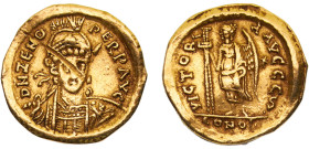Ancient Roma Empire Zeno AV Solidus AD 474-475 & 476-491 Constantinople mint Scratches Gold VF 4.4g RIC# 910