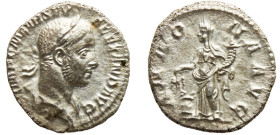 Ancient Roma Empire Severus Alexander AR Denarius AD 233-235 Rome mint O: laureate head right; R: Annona standing left, holding corn ears over modius ...