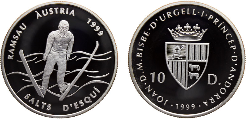 Andorra Principality Joan Martí i Alanis 10 Diners 1999 Vantaa mint(Mintage 1500...