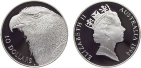 Australia Commonwealth Elizabeth II 10 Dollars 1994 Canberra mint(Mintage 23326) Conservation, Australia's Endangered Species, Wedge-tailed Eagle Silv...