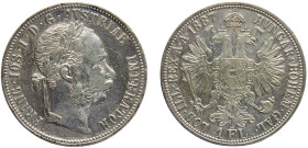 Austria Austro-Hungarian Empire Franz Joseph I 1 Florin 1887 Vienna mint Silver AU 12.4g KM# 2222