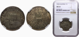 Austria First Republic 1 Schilling 1924 Vienna mint Silver NGC MS63 KM# 2835