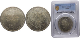 Austria Empire Franz Joseph I 1 Vereinsthaler 1859 A Vienna mint Silver PCGS MS63 KM# 2244