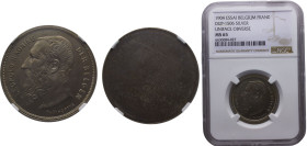 Belgium Kingdom Leopold II 1 Franc 1904 Brussels mint Essai,Uniface Obverse, Dutch text, Top Pop Silver NGC MS65 DUP# 1506