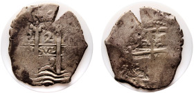 Bolivia Spanish colony 2 Reales ca.1667-1773 Potosi mint Colonial Cob coinage Silver VF 6.9g