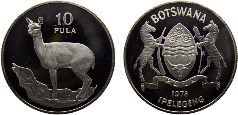 Botswana Republic 10 Pula 1978 (Mintage 3989) Conservation,Wildlife Series, Klip...