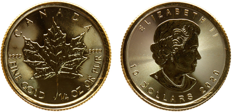 Canada Commonwealth Elizabeth II 10 Dollars 2020 Ottawa mint ¼ oz. gold bullion ...