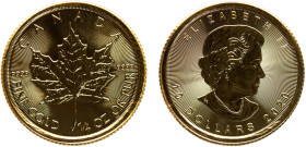 Canada Commonwealth Elizabeth II 10 Dollars 2020 Ottawa mint ¼ oz. gold bullion coinage Gold BU 7.8g RCM/MRC# 116758