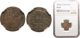 Chile Republic 1 Real 1845 So IJ Santiago mint Silver NGC VG10 KM# 94.2