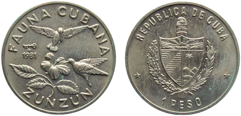 Cuba Second Republic 1 Peso 1981 Havana mint(Mintage 5000) Conservation, Cuban F...