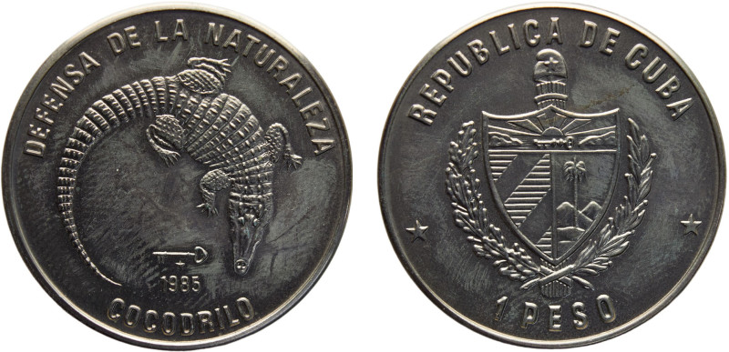 Cuba Second Republic 1 Peso 1985 Havana mint(Mintage 3000) Conservation, Cuban F...