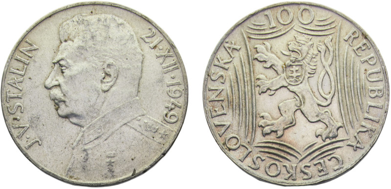 Czechoslovakia People's Republic 100 Korun 1949 70th Birthday of Josef V. Stalin...