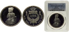 Egypt Arab Republic 5 Pounds AH1415 (1994) Khufu Silver PCGS PR67 KM# 827