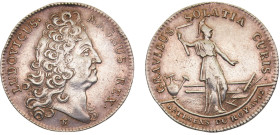 France Kingdom Louis XIV Jeton 1712 Batiments Du Roi Silver XF 6.7g Feu# 3076